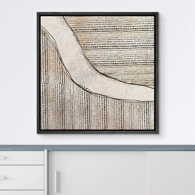 «Geometric Brown Black Stripe», reproduction sur toile encadrée