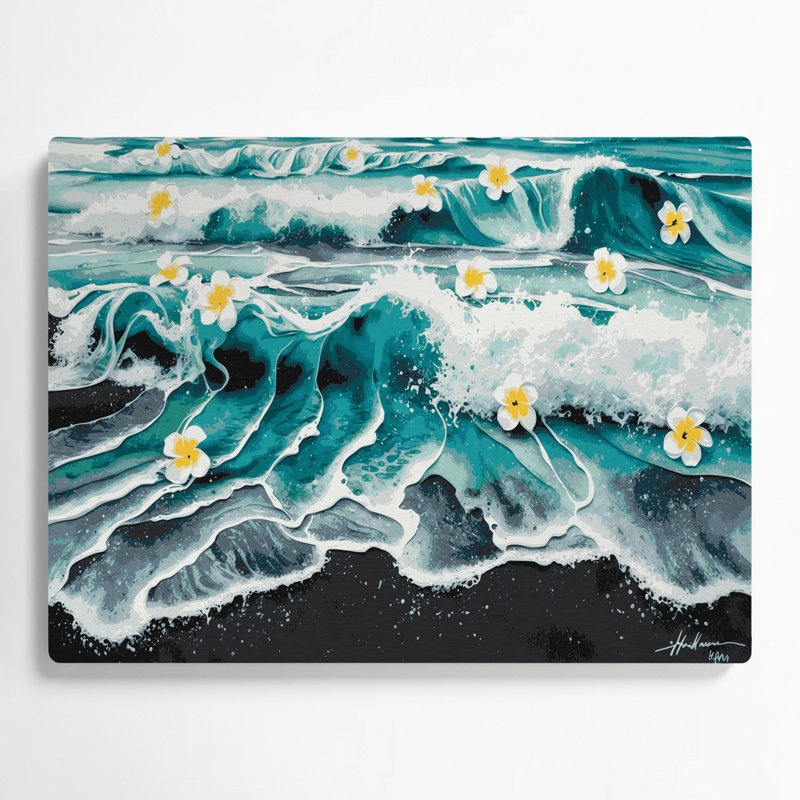 Art mural vert hawaïen en mousse de plage, H 24 po x l 36 po