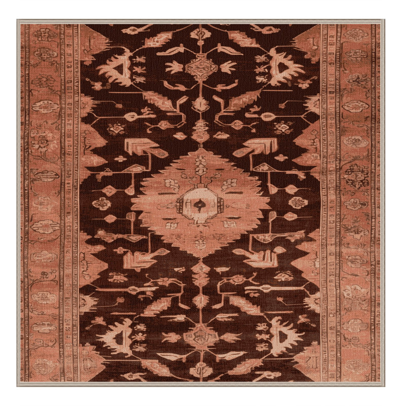Tapis brun lavable à la machine, Carré 7 pi