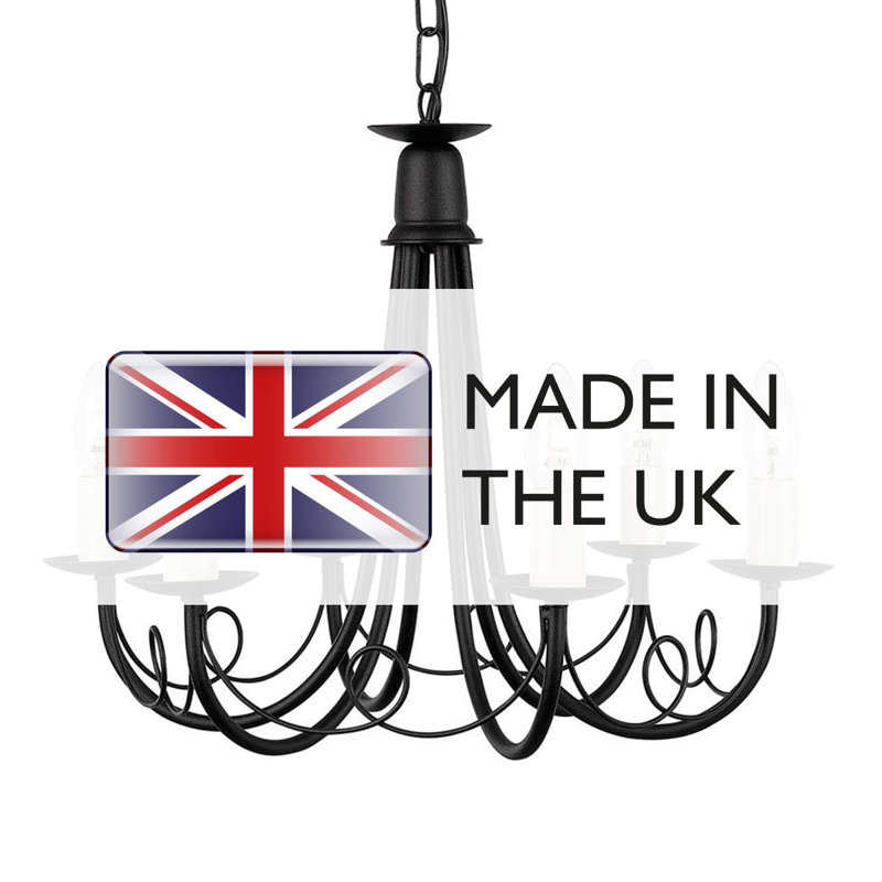 Cline 6 - Light Candle Style Chandelier, Black