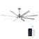 Smart 72" Integrated Led Ceiling Fan With Silver Blades In Brushed Nickel Finish