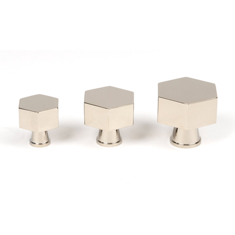 Geometric Knob, Polished Nickel, 2.5 cm