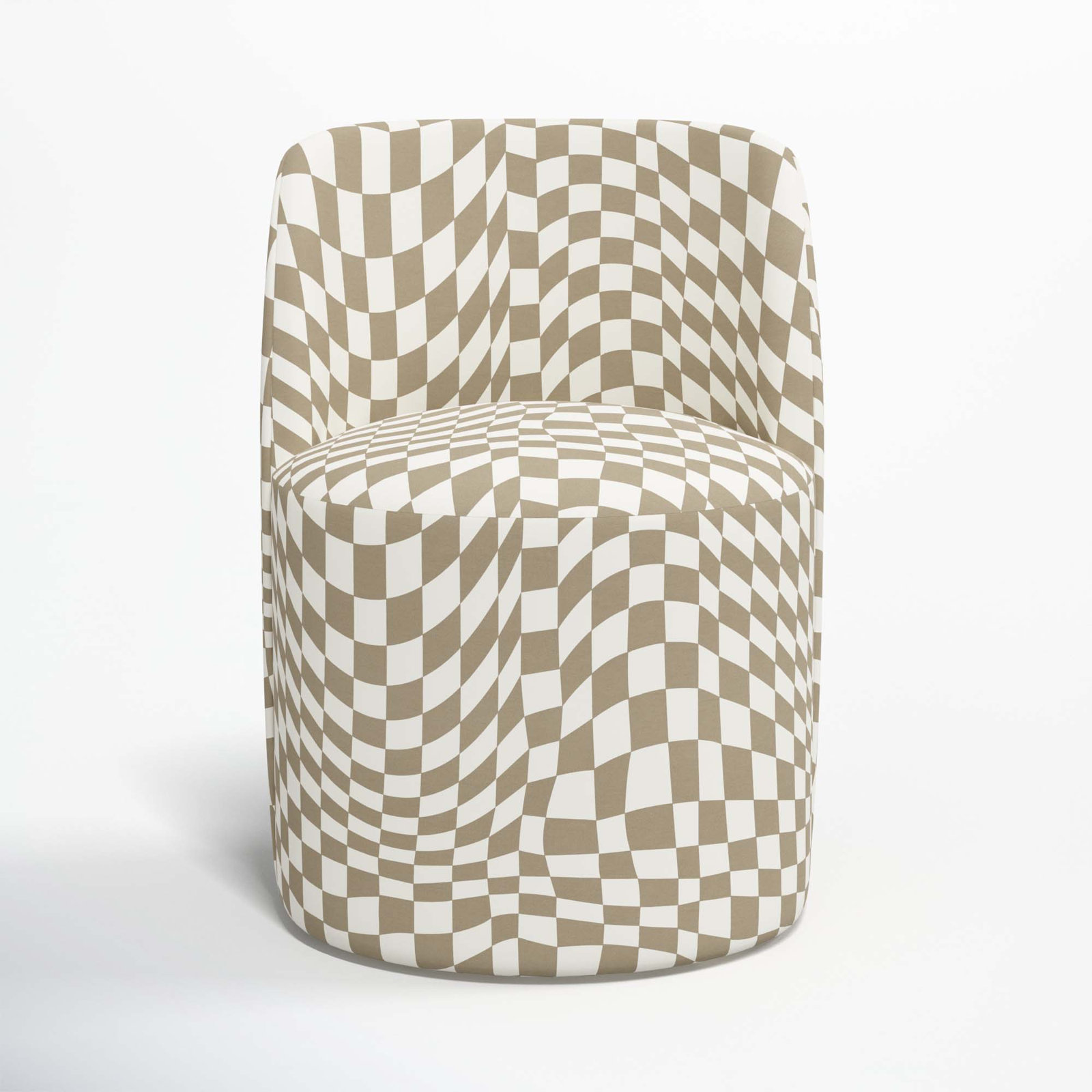 Begonia Side Chair, Groovy Tan Checkered