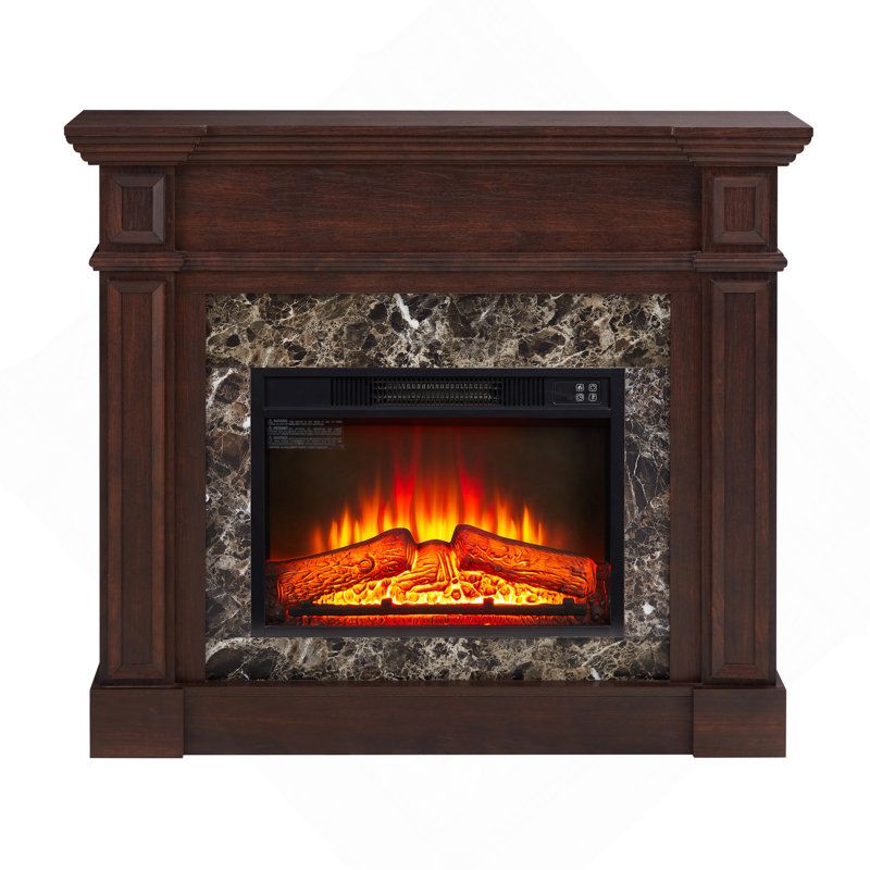 Only Mantel (Not Included 23" Fireplace)--Cherry, 45.6"W*11.8"D*40"H, Burgundy