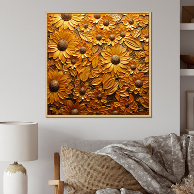 Tournesol doré rayonnant sur toile
