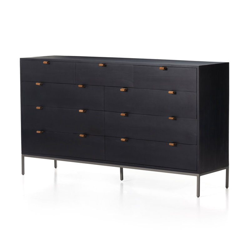 Commode double à 9 tiroirs 70 po Corso, Noir