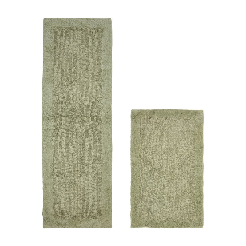 Ensemble de tapis pour salle de bain 2 pièces Moriceau 100% coton 2370 g / m² Moriceau, Sauge