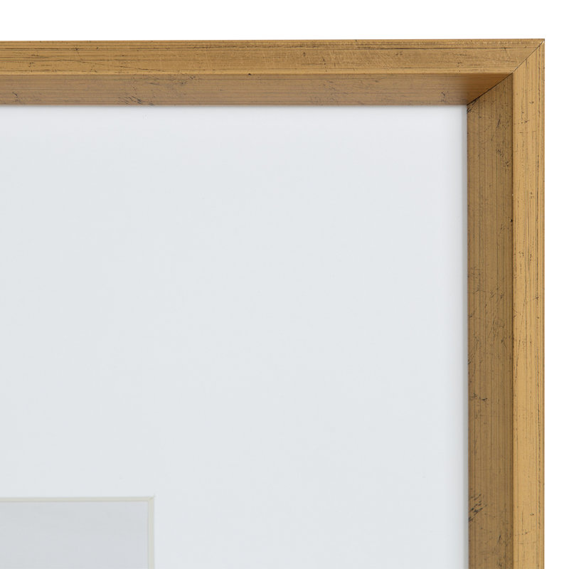 Baislee Matte Picture Frame - Set of 3 with Mat, Gold