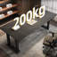 Black Rectangular Manufactured Wood+Barenia+Steel desk-14567799