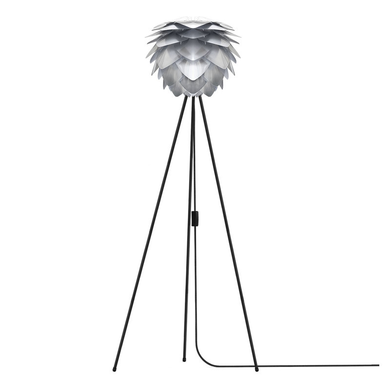  Lampe trépied 52 ", Noir, Cuivre