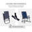 Outsunny 3 Piece Outdoor Patio Furniture Set with Glass Coffee Table & 2 Folding Padded Rocking Chairs, Bistro Style for Porch, Camping, Balcony, Navy Blue