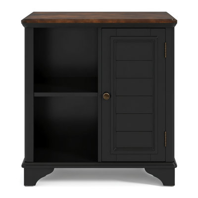 Side Table With Storage, Featuring A Louvered Cabinet Design And Two Woven Wicker Baskets
