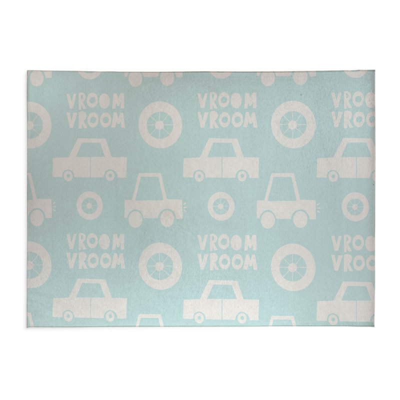 Vroom vroom Colorized Kids Play Mat, Light Blue/Blue, Rectangle 24" x 36"