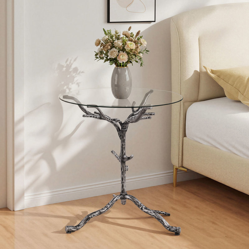 Table de chevet moderne 24,6 po, Gris