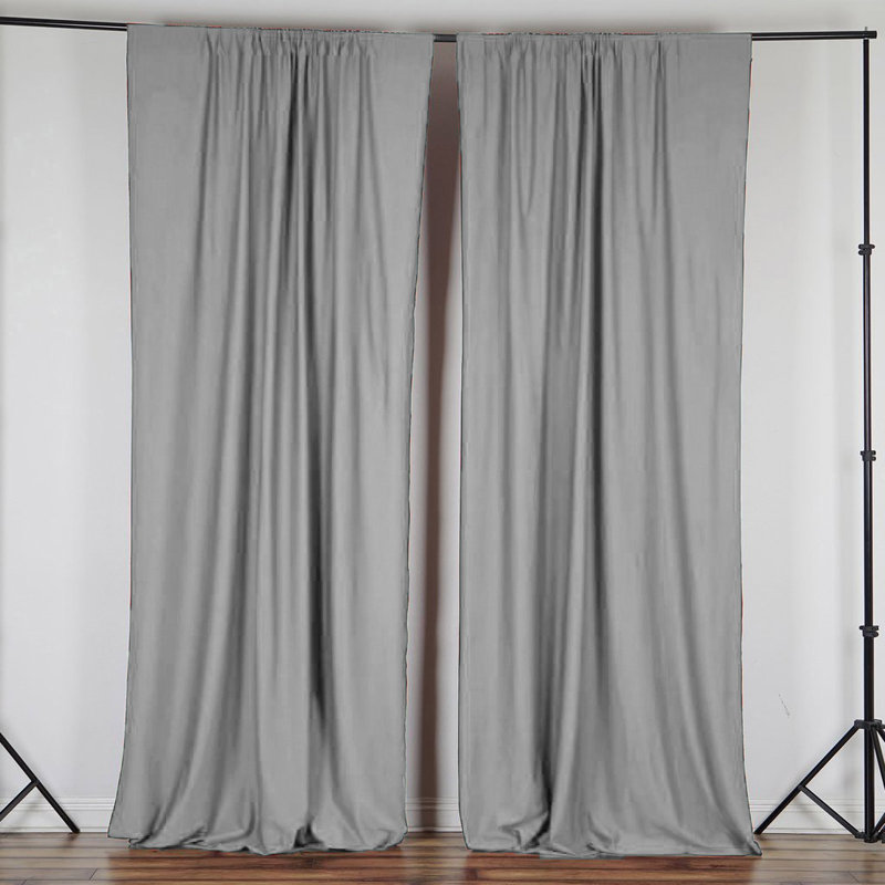 Antion Semi Sheer Curtain Single Panel, 56" x 96", Silver