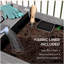 Lit de jardin surélevé spacieux, boîte de jardin surélevée en bois, avec table d'appoint, tablette inférieure, doublures de lit et trous de drainage-739282155