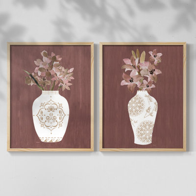 Impression florale romantique I-Premium - prêt à être accroché - aucun clou requis - aucun clou requis