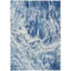 Tapis ivoire / bleu marine en polyester tissé à la machine Chayden-98157858