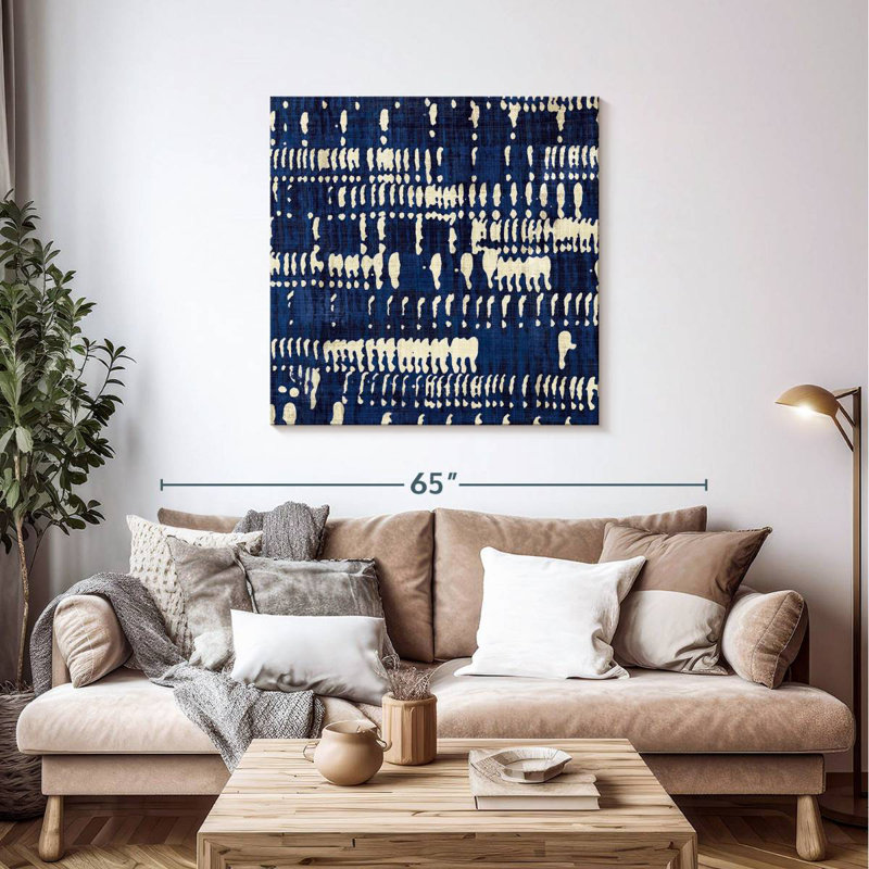 Indigo Batik IV, 39" H x 39" W