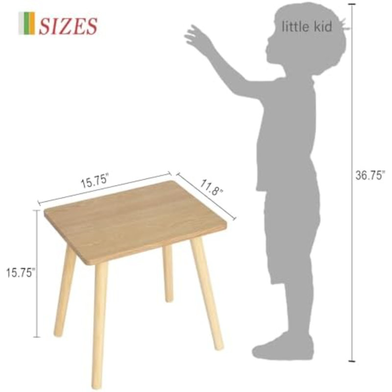 Table d'appoint, petite table de chevet moderne en bois massif, facile à installer, (naturelle), Natural/Natural