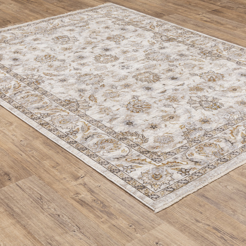 Tapis oriental ivoire / gris Atherine, Rectangle 2 pi x 3 pi