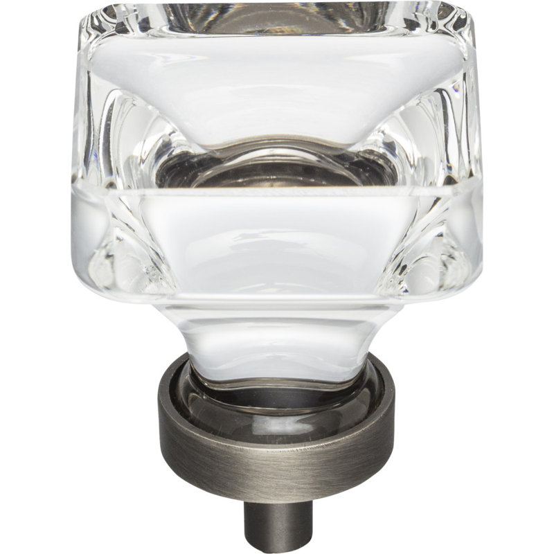 Harlow Square Knob, Brushed Pewter, 1 3/8"