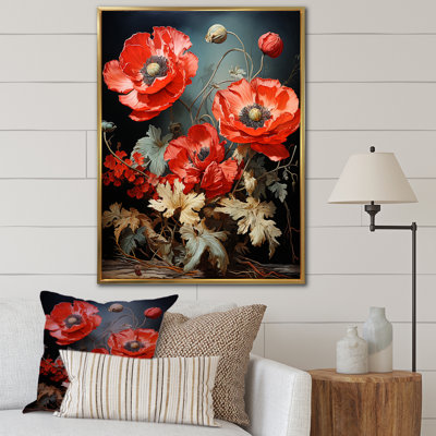 «Poppies Scarlet Solitude II», reproduction d'art sur toile