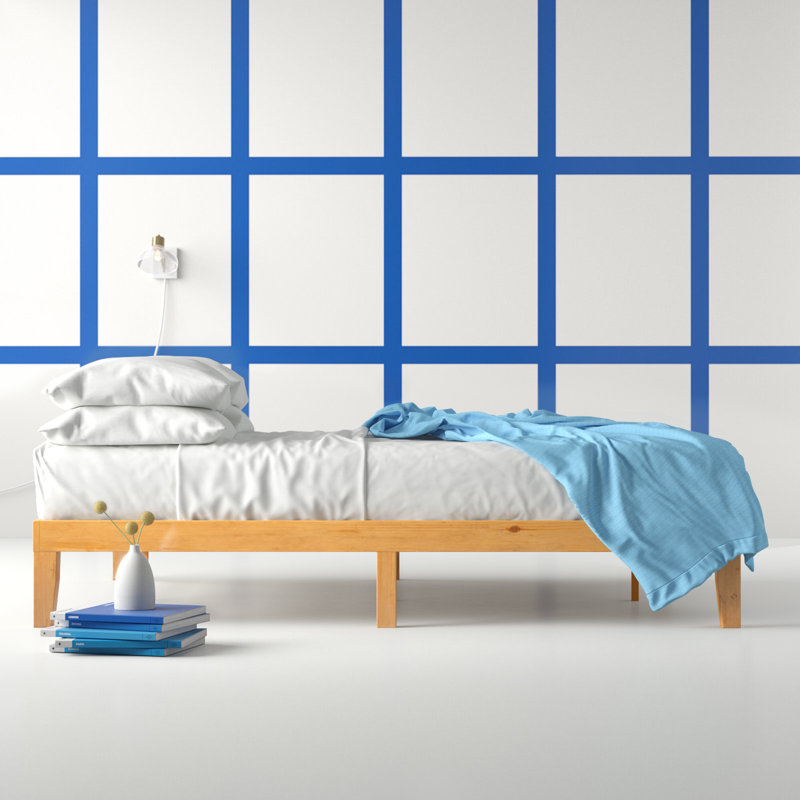 Solid Wood Platform Bed, King, Brown