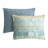 Ensemble d'édredon réversible 3 pièces en coton bleu / ocre-66399956