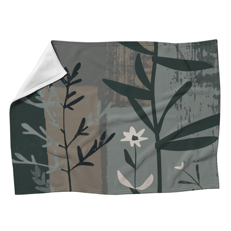 Botanical art Fleece Throw Blanket - Cool pattern Throws for Sofas or Beds, 50" W x 60" L
