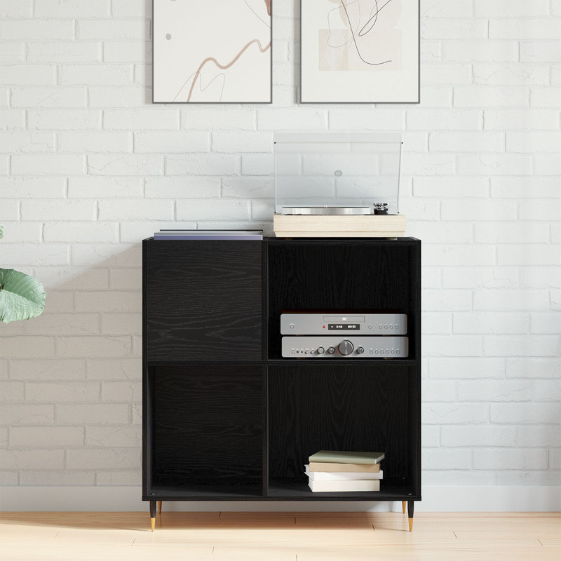 Deira Rectangle Accent Cabinet, Black Oak