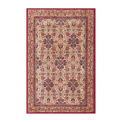 Tapis rouge/brun/beige traditionnel Soundwell