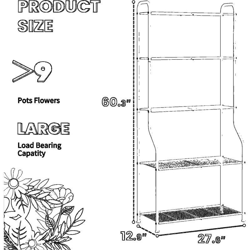 Iron 5 Tier Plant Stand