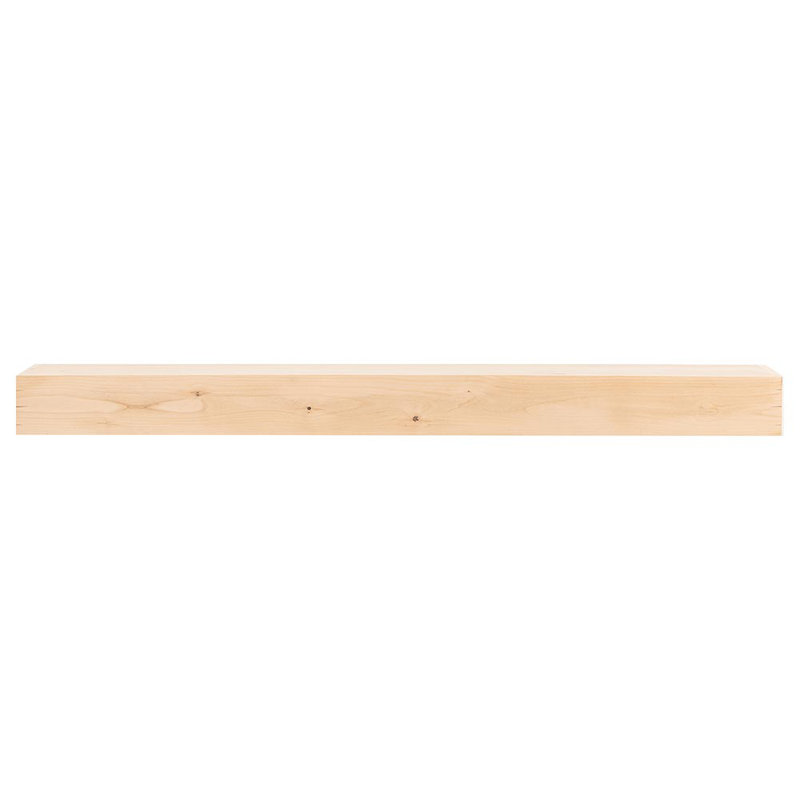 Tablette de manteau de cheminée flottante en bois Wallace - Brut, 36 po, Sans finition