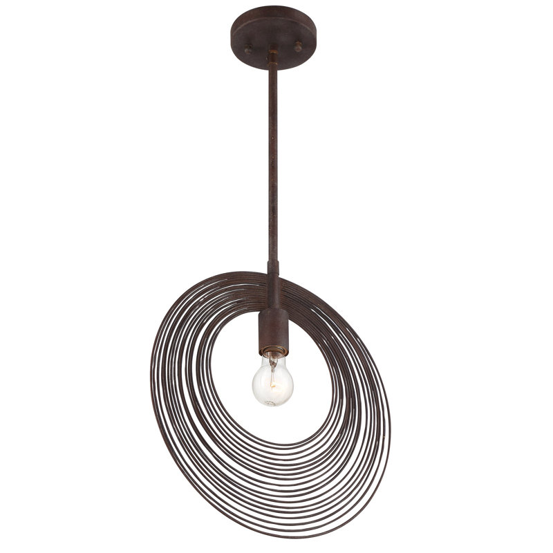 Luminaire suspendu géométrique 1 lumière Gagarin, H 15 po x l 14 po x P 2,3 po, Bronze forgé