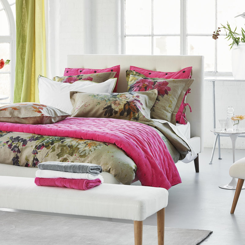 Aubriet Fuchsia Duvet Cover, King Duvet Cover