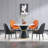 46.85''Faux Marble Top Metal Base Round  Dining Table-93602439