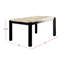 Table de salle à manger transitionnelle en noyer foncé avec plateau en marbre véritable ivoire et table rectangulaire