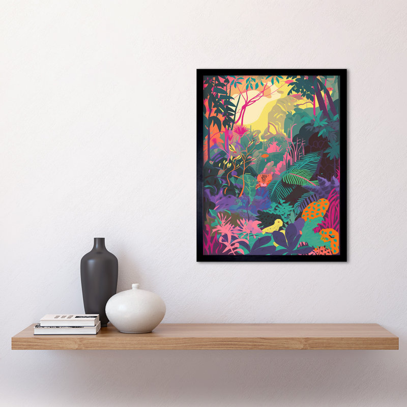 Aajiv Vibrant Tropical Rainforest Sunrise - Single Picture Frame Print