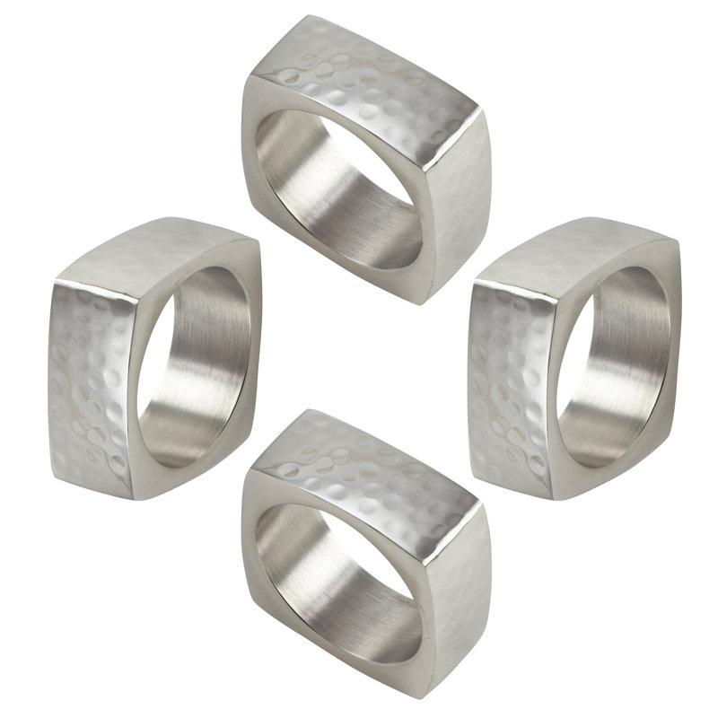 Anneau de serviette en aluminium, Argent argent
