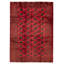 Tapis rouge en laine noué à la main de conception unique 6 pi 5 po x 9 pi 0 po Teimani