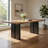 Gurango Solid Wood Top Metal Base Dining Table