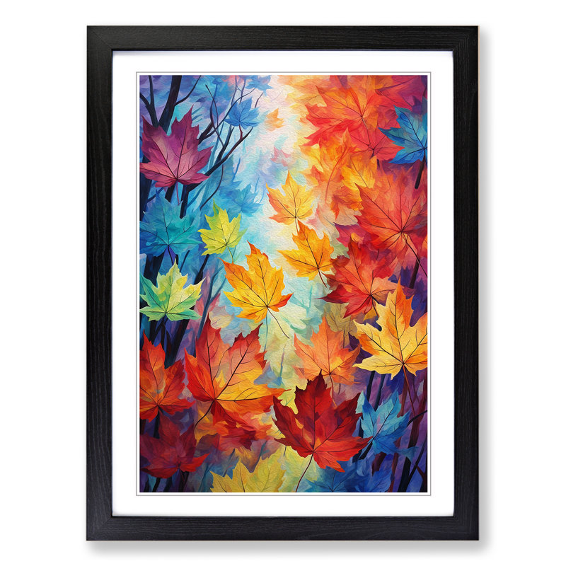 Leaf Impressionism Art - Framed Print, Black Framed, 34cm H x 25cm W x 2cm D