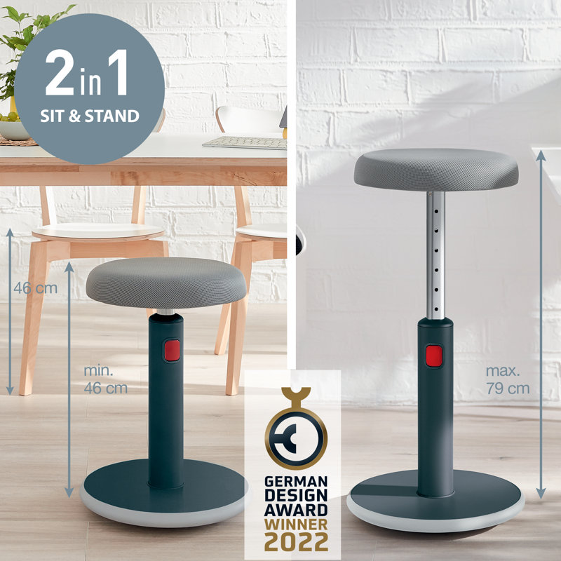 Adjustable Height Ergonomic Active Stool, Grey