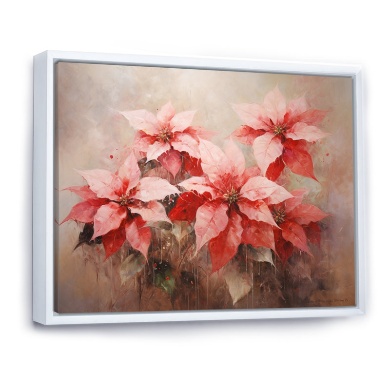 Poinsettia Flower Expressions An II - reproduction, Cadre flottant blanc, 24" H x 32" W
