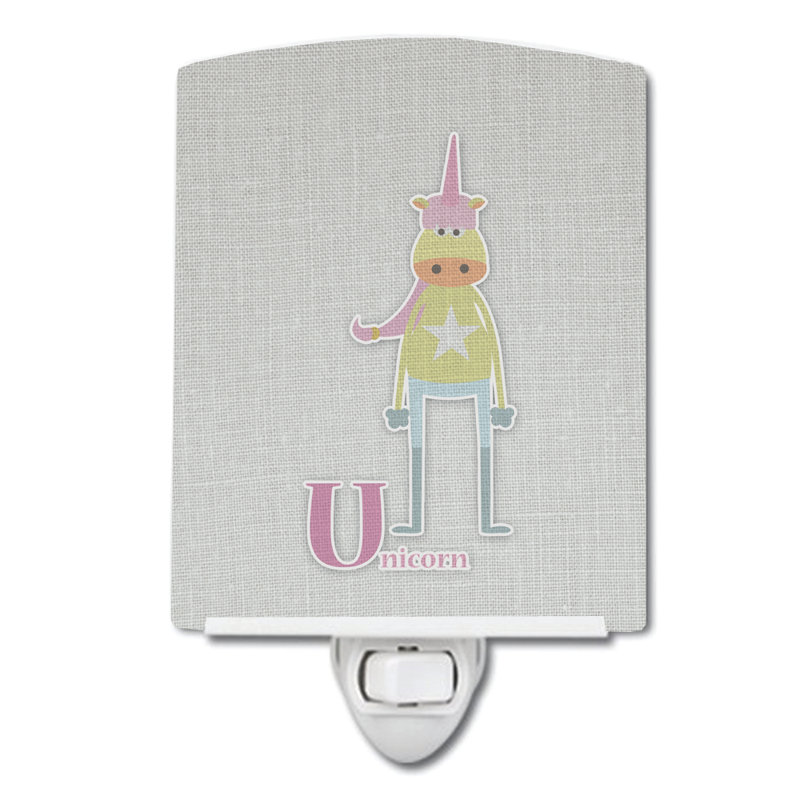 Veilleuse en céramique Alphabet U pour licorne