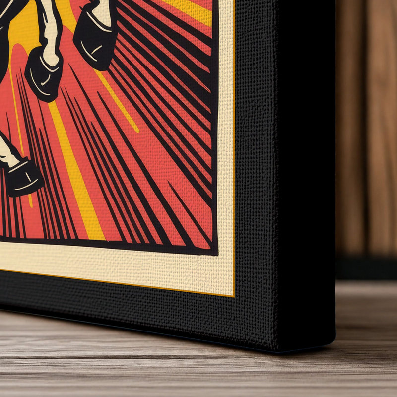 Radiant Horse Retro - Wrapped Canvas, 24x16 - 61.0 x 40.6 cm, Black Border