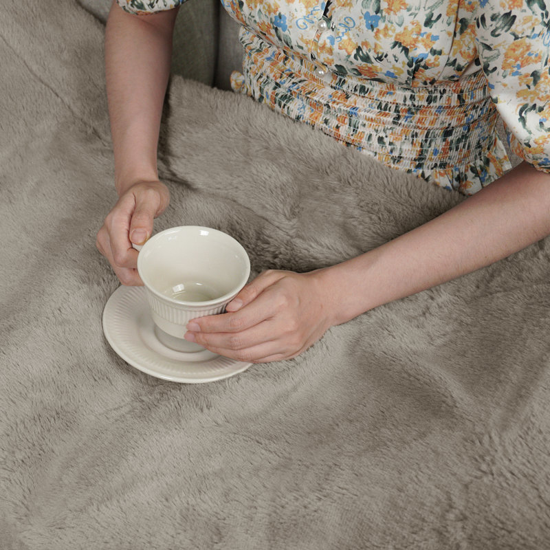 Knitted Throw Blanket, Brown