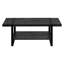 Table basse de 48 po rectangulaire noire - moderne pour le salon avec tablette fixe et pieds en métal, espace de rangement, pieds d'apparence