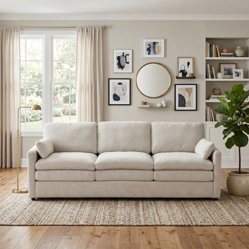 Canapé 89 places 89 po Chenille, Beige